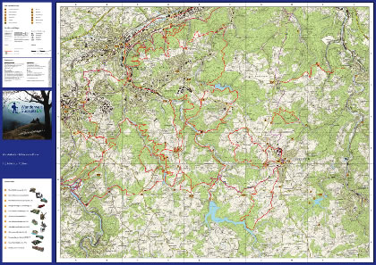 Wanderkarte mit dezenteren Farben im Gelände / Klicken zum vergrößern